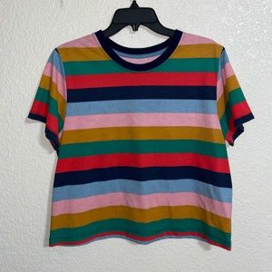 striped crop tee